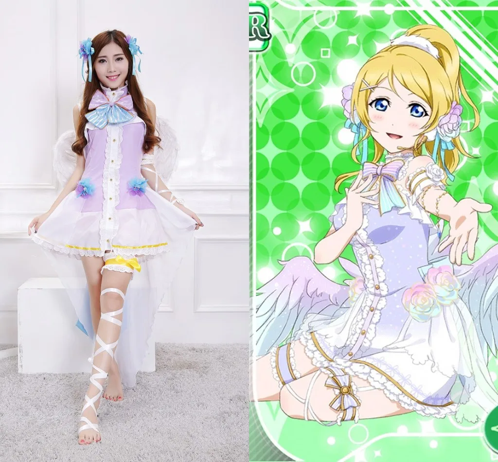 Lovelive White Valentine ERI Cos Женская одежда для косплея ангелов карнавальный костюм с