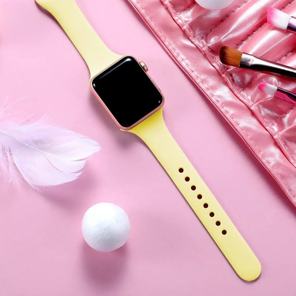 Мягкий силиконовый ремешок для apple watch band 5 4 44 мм 40 браслет iWatch series 3 2 1 42 38