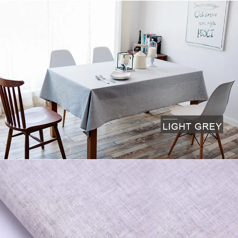 Light grey Крышка стола прямоугольная скатерть элегантное украшение для дома однотонная кухонная домашняя столовая грязеотталкивающая скатерть - Цвет: Light grey