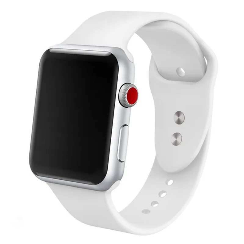 Спортивная мягкая силиконовая лента для наручных часов Apple Watch 4/3/2/1 Для мужчин's и Для женщин заменить Для мужчин t ремешок для наручных часов Iwatch серии 44/42/40/38 мм
