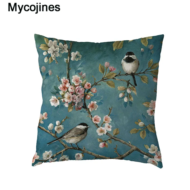 

Vintage Parrot White Throw Pillow Case Famous Bird Stamp Pillowcases Printed Home Decor Polyester Peach Skin Gifts Cushion Cover