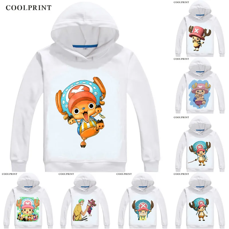 

COOLPRINT ONE PIECE Hoodies Anime Hoodie Manga Wan Pisu Straw Hat Pirates Tony Chopper Cotton Candy Lover Cosplay Sweatshirts