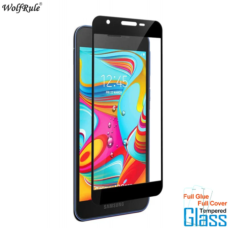 Protector de pantalla para Samsung Galaxy A2 Core, cubierta de pegamento completo, vidrio templado para Samsung Galaxy A2 Core, pel&iacute;cula de vidrio para tel&eacute;fono de 5 pulgadas, 2 uds.-0