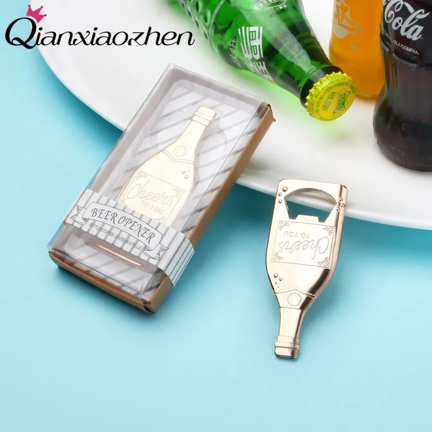 Qianxiaozhen 10pcs Cheers To Yuo Beer Bottle Opener Wedding Favors And Gifts For Guests Souvenirs Party Supplie | Дом и сад