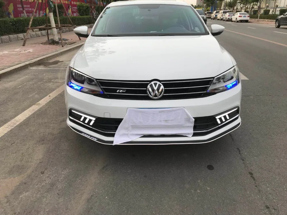 12 в 6000 К светодиодный DRL Дневной ходовой светильник чехол для VW Jetta- противотуманная фара рамка VW Jetta противотуманный светильник