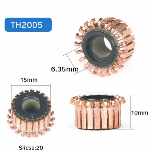 TUNGFULL 8x23x16 мм 2 шт. Медь стержень генератор мотор коллектор Медь тона латунь двигателя коллектор микро-просверленные арматура инструмент - Цвет: 6.35x15x10mm