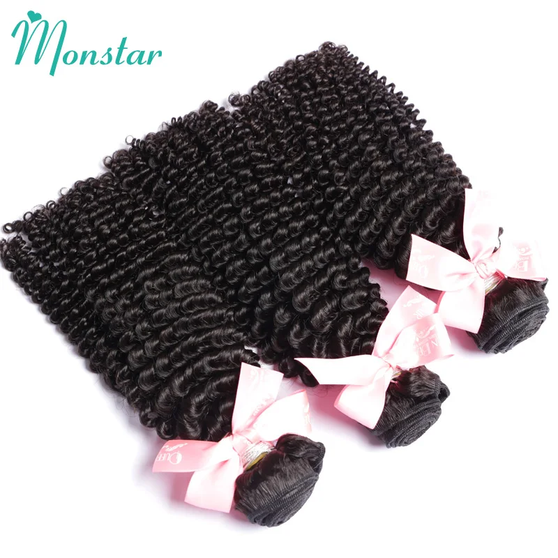 Monstar перуанские прямые волосы пряди кудрявых волос с фронтальной натуральный
