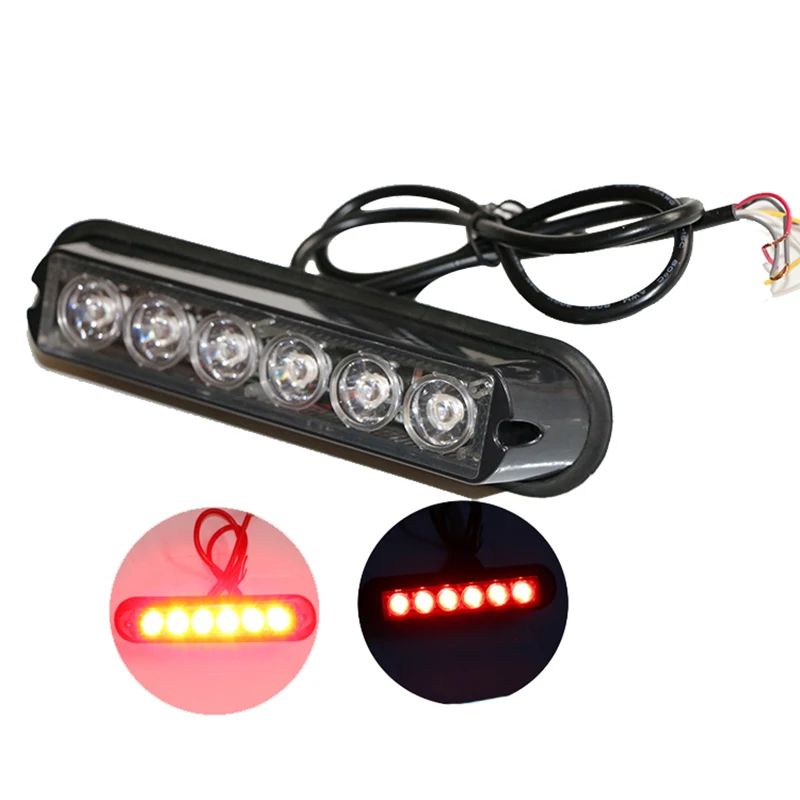 

1 Pcs 6W Car Grill Light Strobe Warning Light 12V 24V Flash Lamp Red
