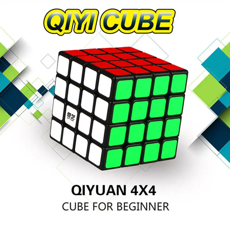 Qiyi Qiyuan 4x4 куб, черно-белая наклейка Нео Куб Пазлы игрушки для детей, 4 на 4 скорости волшебный куб для начинающих куб игрушки