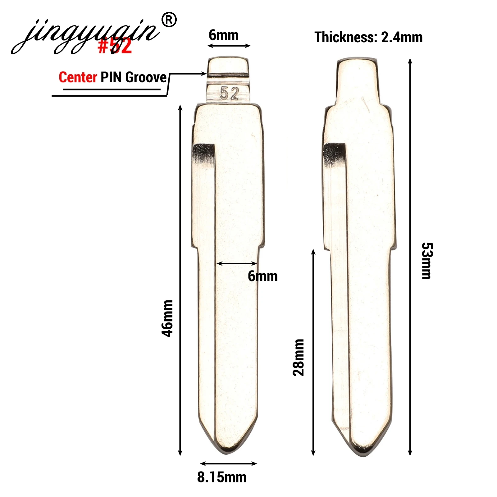 Jingyuqin #52 07 # Складной флип необработанный Ключ заготовка для Suzuki Swift Isuzu No.52