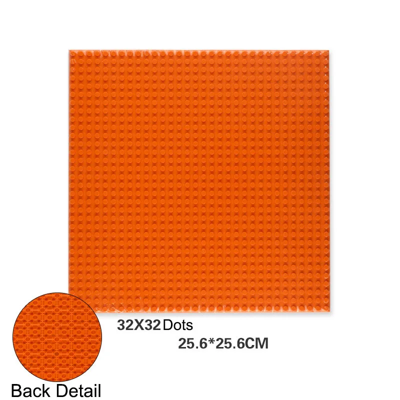 Orange Двухсторонняя 32*32 точки напольная опорная плита для маленького кирпича DIY строительное основание для блоков для башни Классические блоки фигурка игрушка - Цвет: Orange