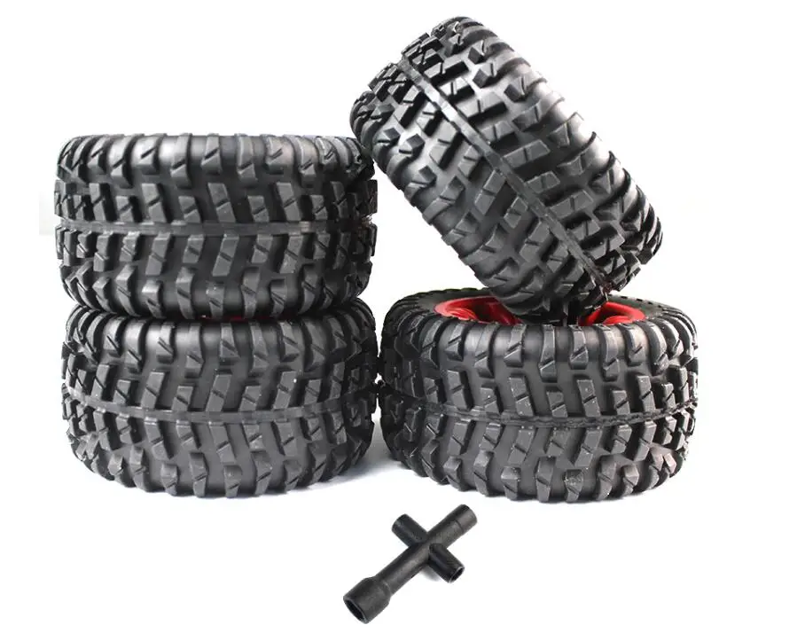 4pcs red tire Wltoys 12428 12423 Feiyue FY-03 JJRC Q46 Q40 Q39 1/12 Радиоуправляемый автомобиль запасные части Обновление большие шины - Цвет: 4pcs red tire