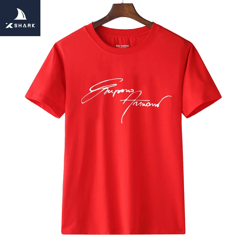 XSHARK Мужская футболка повседневная с коротким рукавом o образным вырезом 100%