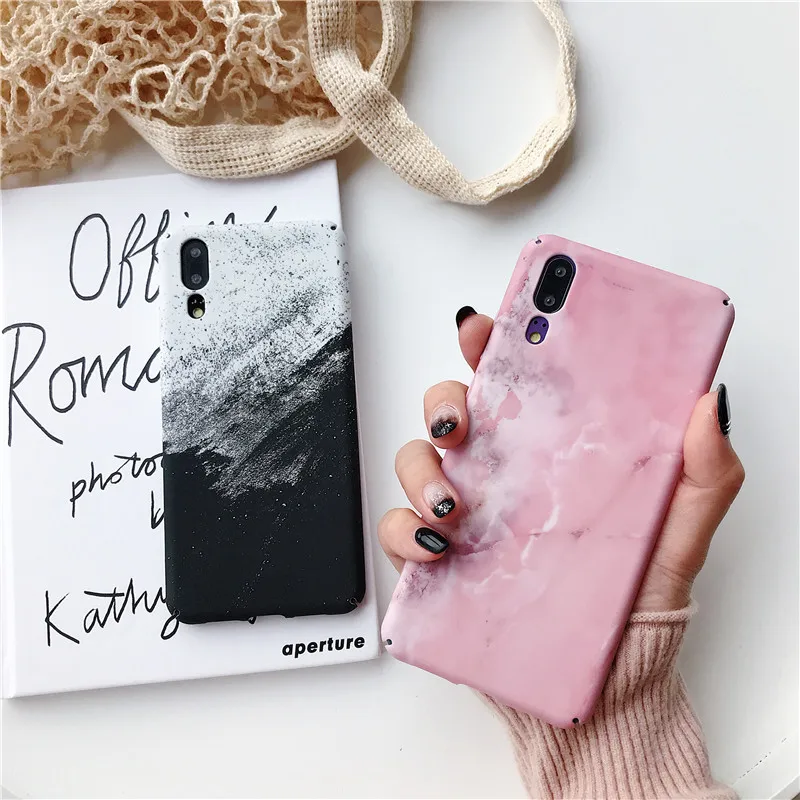 Чехол для телефона LANCHE Marble Матовый Жесткий чехол из поликарбоната Huawei P20 Lite P30 Pro