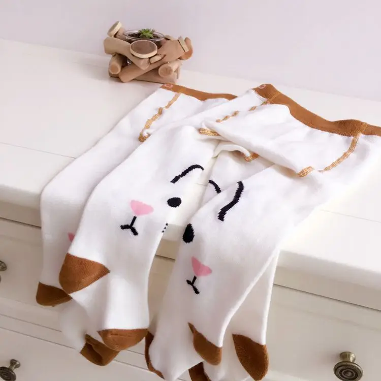 Новые колготки в Корейском стиле с рисунком кролика для маленьких девочек милые