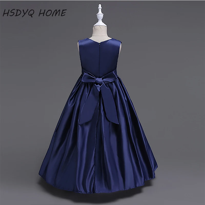 Простые платья с V-образным вырезом для девочек Новое поступление 2017 дешевые