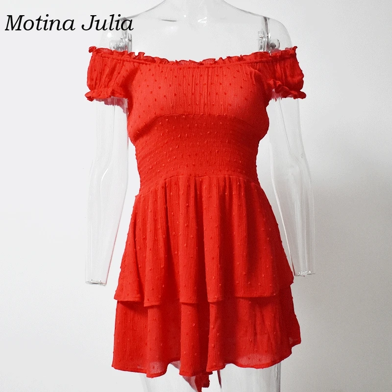 Motina Julia 2019 летний жаккардовый комбинезон женский короткое платье в богемном