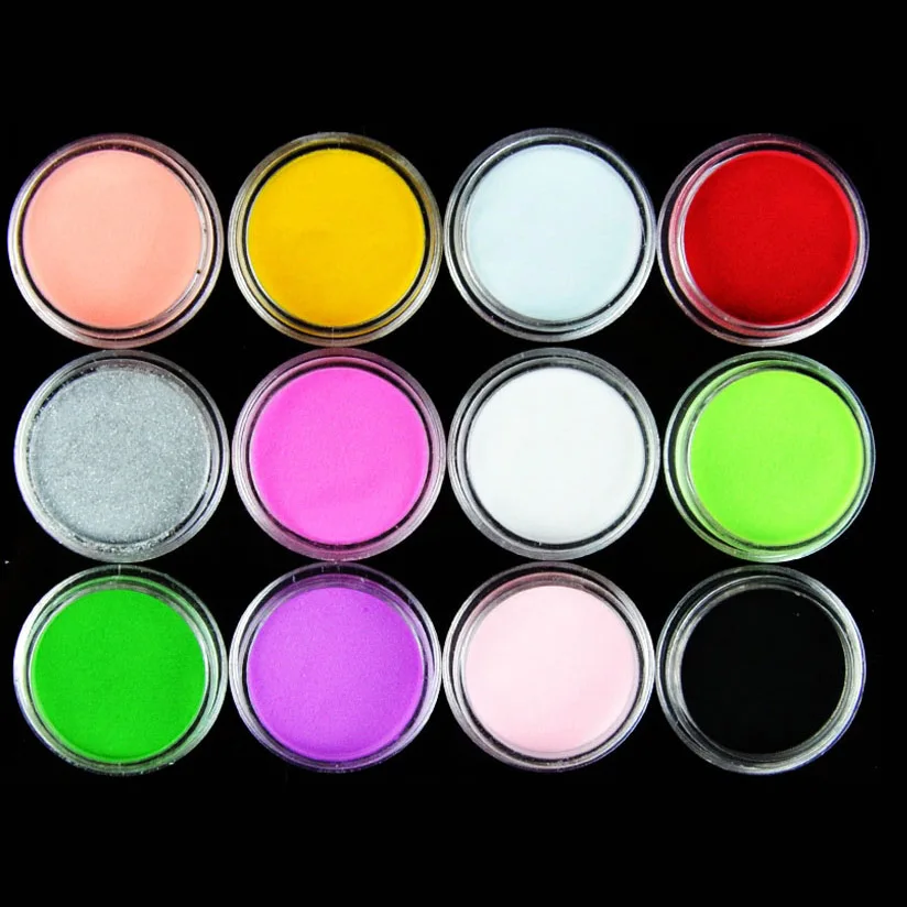 Блестящий Порошок для ногтей 12 шт./лот блестящий порошок пыльный драгоценный