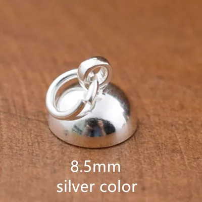 hanger ring silver 5 компл. 6-25 мм полый стеклянный шар с бисером колпачок набор orb Стеклянные Флаконы подвеска в форме стеклянной бутылки Глобус ювелирных изделий - Цвет: hanger ring silver