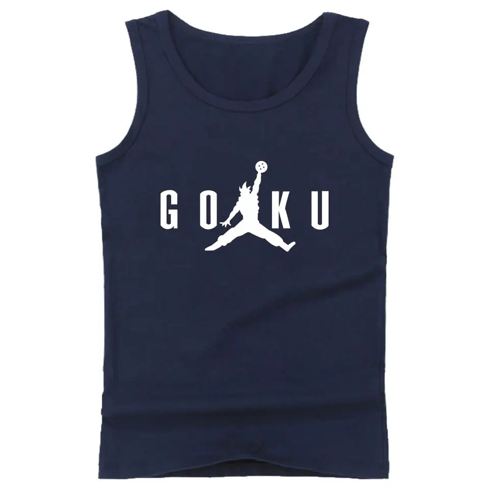 

SON GOKU Anime Bodybuilding Gym Clothing Men Tank Tops Workout Fitness Casual Print Vests Men Plus Size