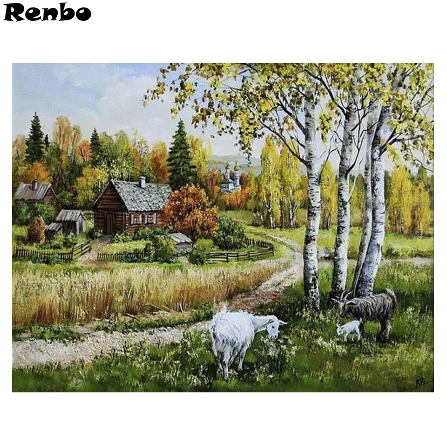 Алмазная живопись крестиком Ферма/рустикальная вышивка пейзаж бисер вышитые