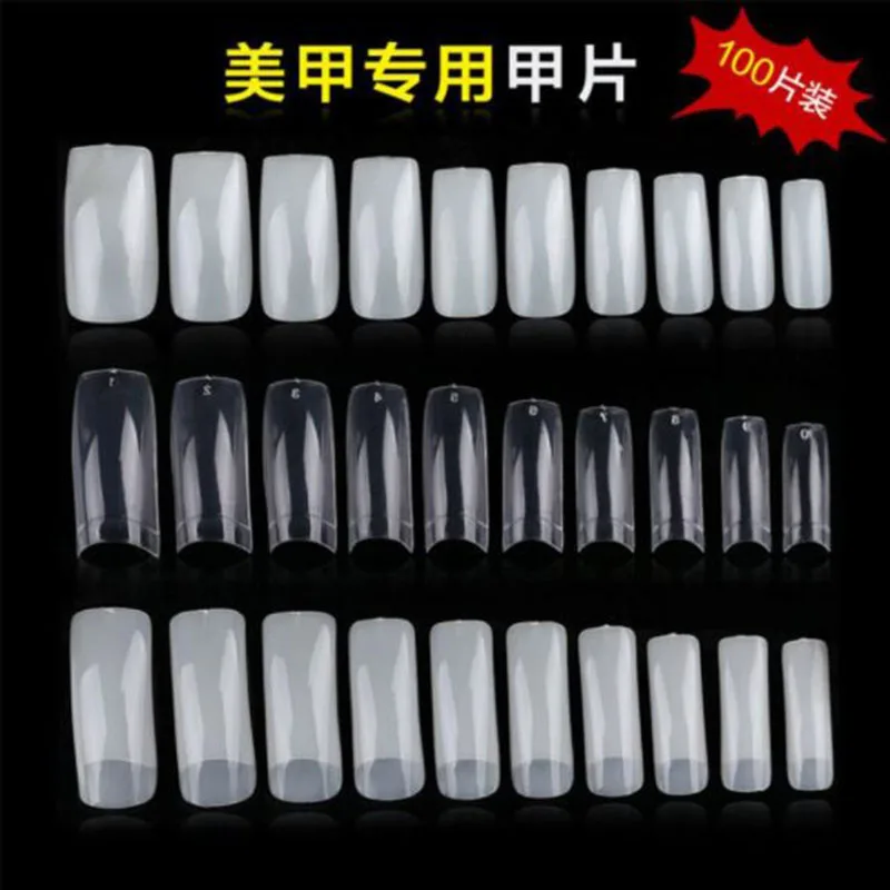 100 шт./компл. прозрачные/натуральные цвета французский/Полный/наполовину клейкие