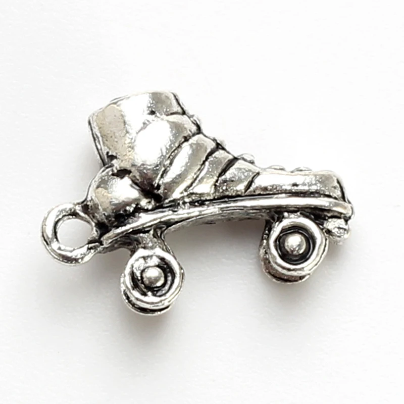 Роликовые коньки с оберегом "Счастливый глаз" из серебряного сплава. Аксессуары для создания украшений Diy для ожерелья, браслета, брелока. EY4763.