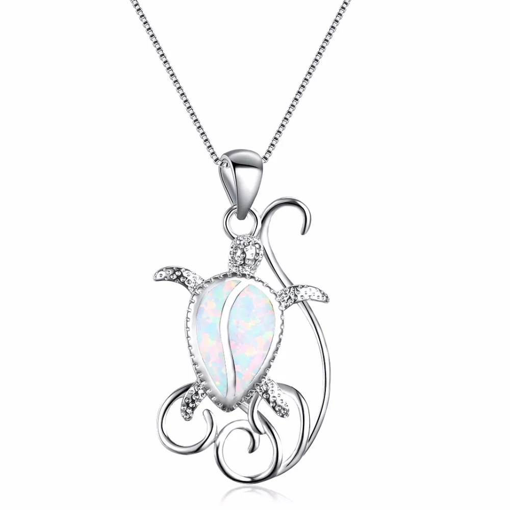 Модный красивый женский цвет серебра талисман кулон ожерелье Синий/Белый