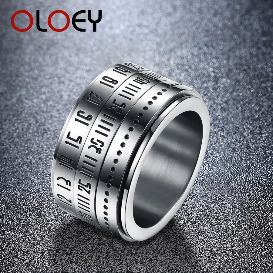 Фирма OLOEY 14 мм вращающееся мужское большое кольцо никогда не выцветает