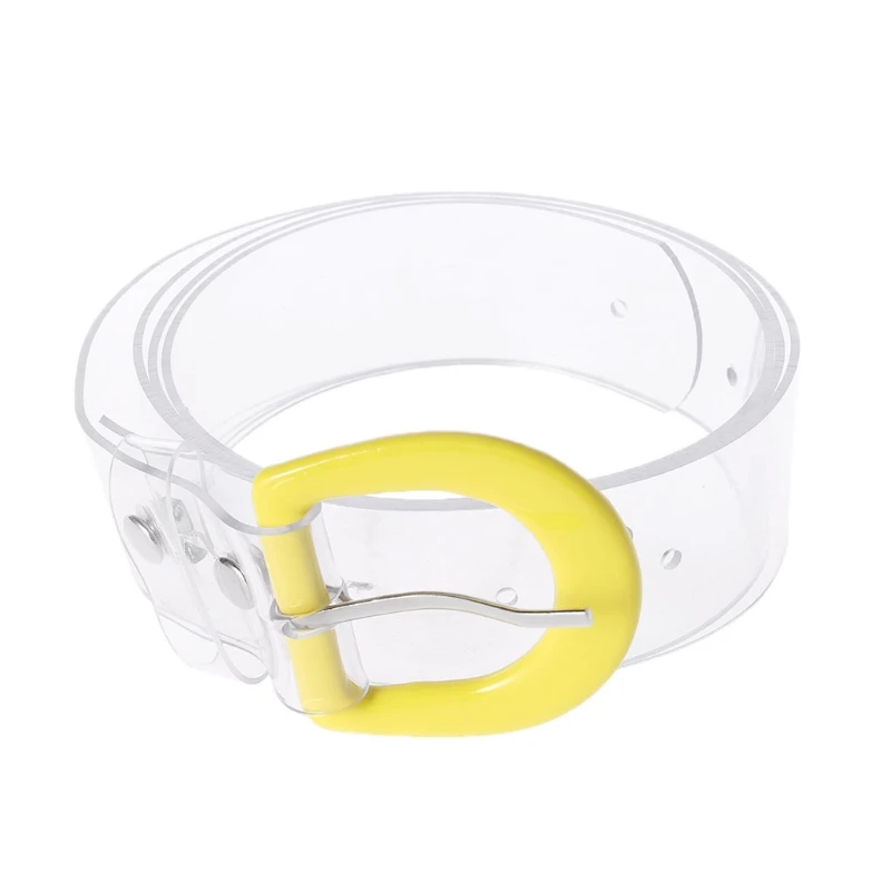 1 шт. Женский Пластиковый поясной ремень прозрачный широкий пояс цветная Пряжка