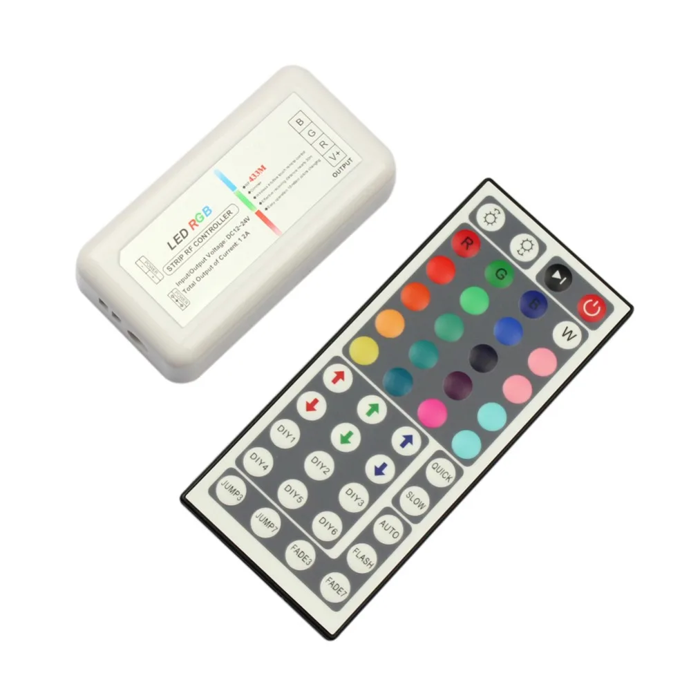 

Led RGB Remote Controller 12A DC12-24V 44key RF Wireless Controller For 3528 5050 RGB Led Strip Tape Lighting
