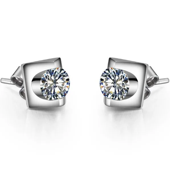 

0.3CT/Piece Promise Love Test Positive Moissanite Jewelry Stud 18K White Gold Push Back Female Engagement Diamond Earrings Stud