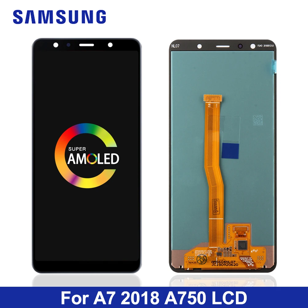 6,0 ''Super AMOLED для samsung Galaxy A7 SM-A750F A750F A750 ЖК-дисплей кодирующий преобразователь сенсорного экрана в сборе Замена A750 lcd