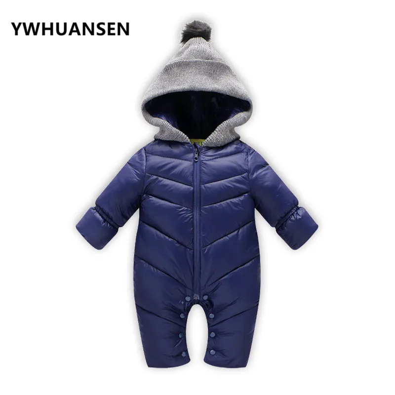 YWHUANSEN/однотонные Детские костюмы для девочек Плотные хлопковые пуховики