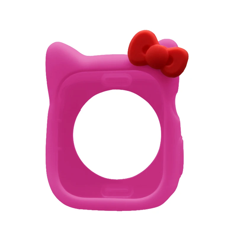 Purple red Милые Мультяшные силиконовые часы Чехол 5 4 44 мм для apple watch ремешок 40 мм браслет ремешок для iwatch 3 2 1 42/38 мм протектор аксессуар - Цвет ремешка: Purple red