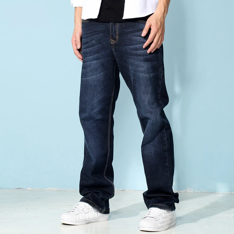 

Men Plus Size Pants jeans strech comfortable 38 40 42 44 46 48 Mens High Stretch Large Trouser Loose Jeans for Men