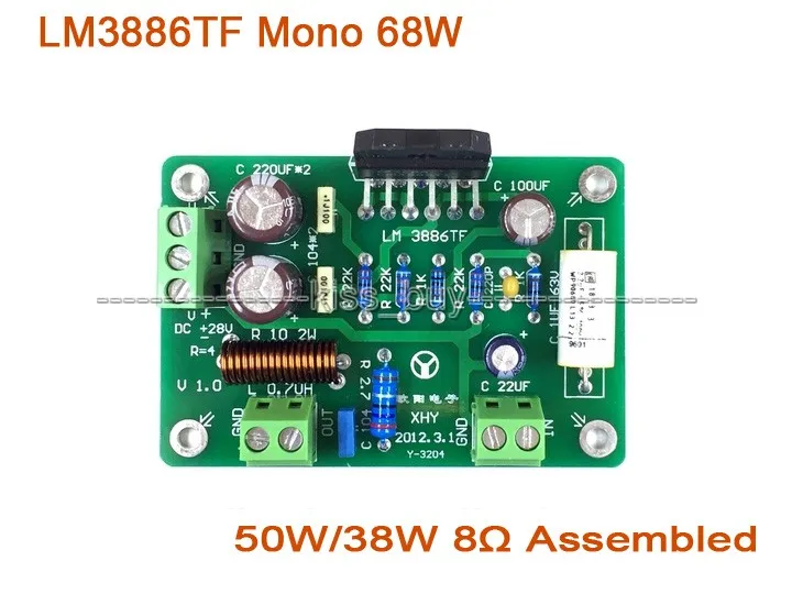 Собранный Hi Fi LM3886TF Mono 68 Вт 4 Аудио Усилитель мощности доска AMP 50 Вт/38 8|board amp|audio amplifier