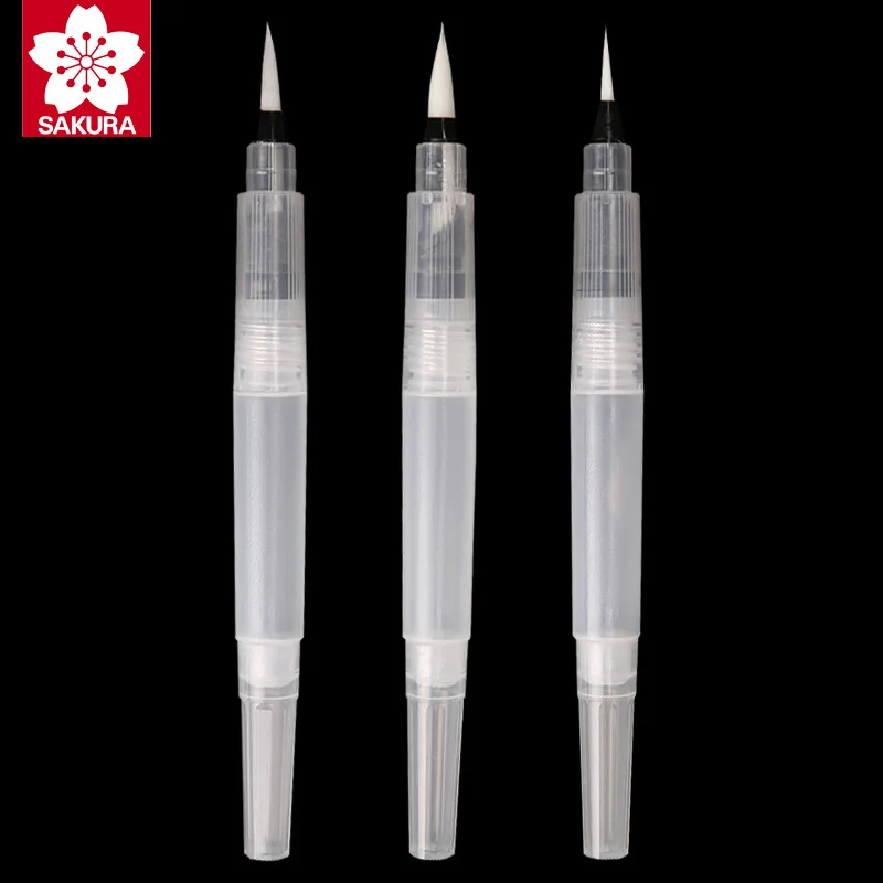 Набор кистей Sakura 3 шт./компл. акварельные круглые и плоские наконечники набор