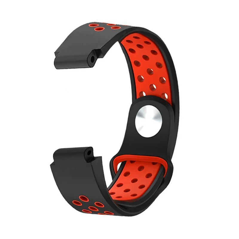 Black red Два цвета 2in1 ремешок мягкий силиконовый сменный Браслет для часов браслет ремешок для смарт-часов Garmin Forerunner 235 220 230 620 630 735XT - Цвет: Black red