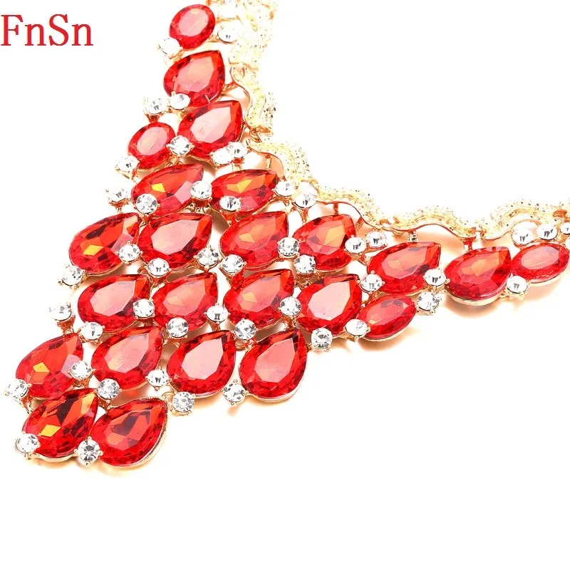 FnSn новые золотые Чокеры с кристаллами эффектное ожерелье кулоном для женщин