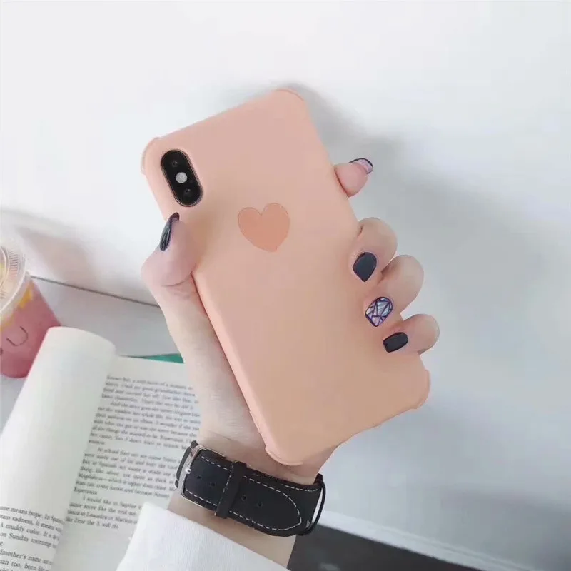 Чехол GYKZ карамельного цвета с сердечками для iPhone 6 6s XS MAX XR X 8 Plus противоударный