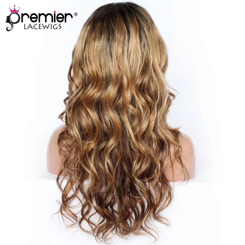 PREMIER Lace Front Wigs Rihanna Inspired Long Glamorous Ombre Wavy Human Hair [CLFW-07] | Шиньоны и парики