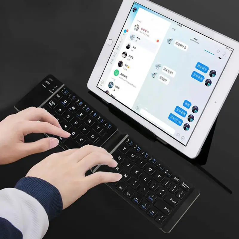 BEESCLOVER портативная тонкая складная клавиатура Bluetooth складная беспроводная клавиатура BT для IOS/Android/Windows