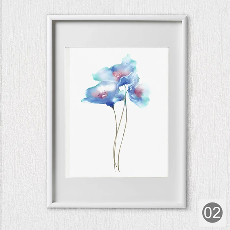 Картина на холсте в рамке Акварельная настенная Художественная печать Маки