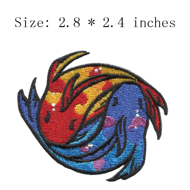 Вышивка в виде рыб значок шириной 2 8 дюйма шпагат океан нашивка для одежды | Дом и