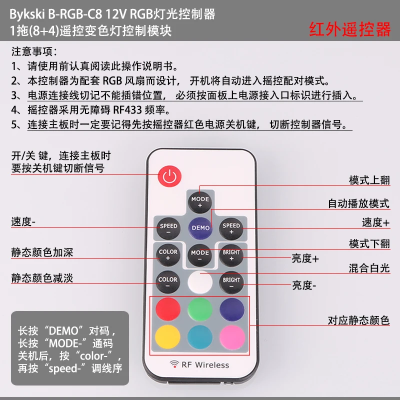Bykski освещение Управление; для детей возрастом от 12V RGB и 5V полосы пропускания Стандартный/синхронизация материнская плата 8+ 4 Интерфейсы освещение Системы Управление