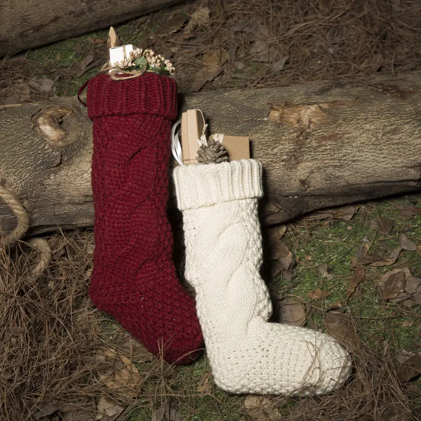 Горячая Распродажа рождественские белые и красные Повседневные вязаные