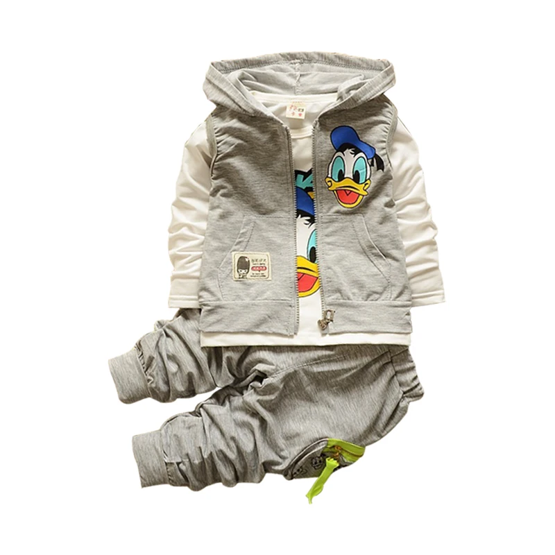 Новинка 2020 детская одежда с мультипликационным принтом утки костюм для