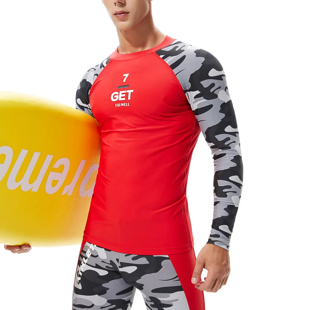 Мужская футболка с длинным рукавом защитой от УФ лучей для серфинга дайвинга