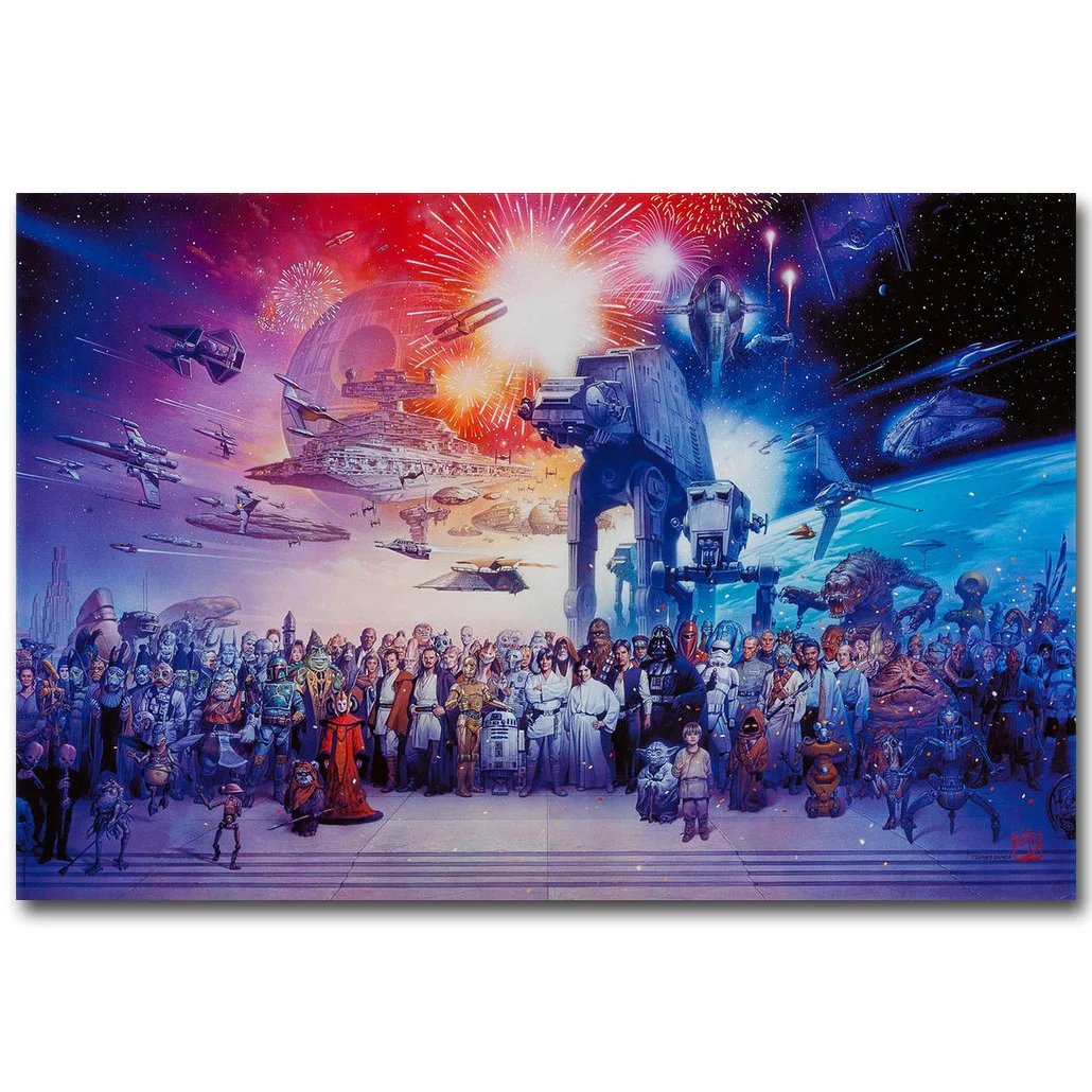 Постер Звездные войны 7 из шелковой ткани Пробуждение силы 13x20 дюймов картина